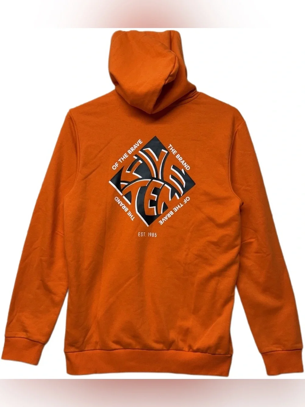 adidas Orange Pullover Hoodie with Geometric Chest Patch